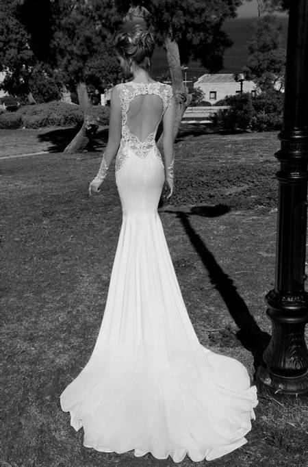 lace backless wedding dress