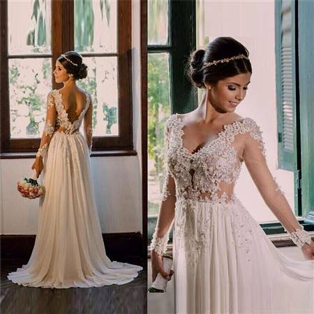 lace beach wedding dresses with sleeves