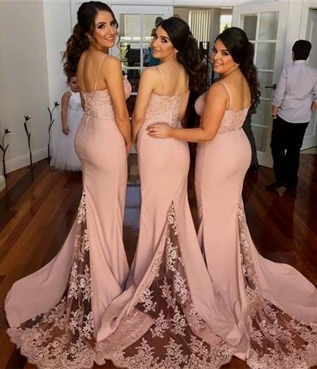 lace bridesmaid dresses pink