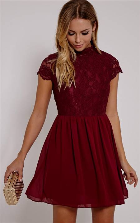 lace skater dress with sleeves