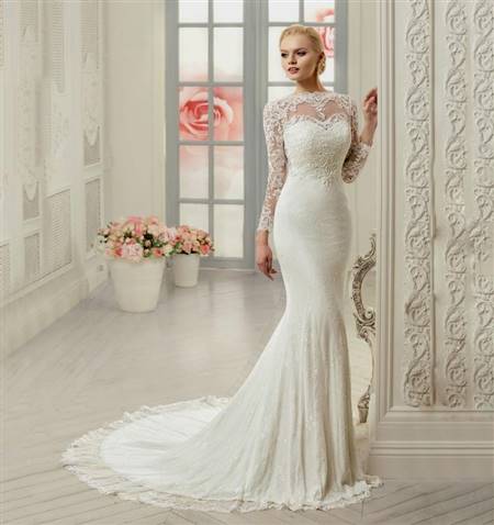 lace wedding dresses with sleeves mermaid
