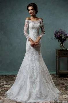 lace wedding dresses with sleeves mermaid