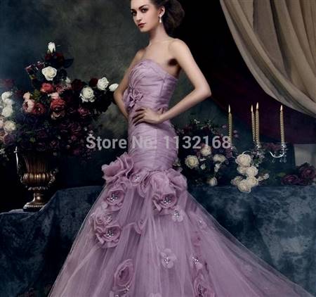 lavender mermaid wedding dress