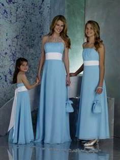 light blue bridesmaid dresses with straps