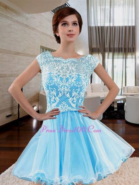 light blue cocktail dress with sleeves