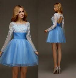 light blue cocktail dresses with sleeves
