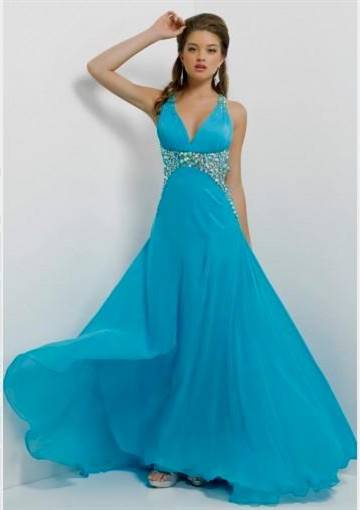light blue open back prom dresses