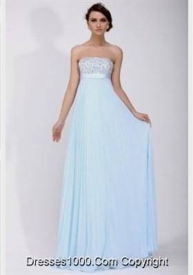 light blue strapless prom dresses