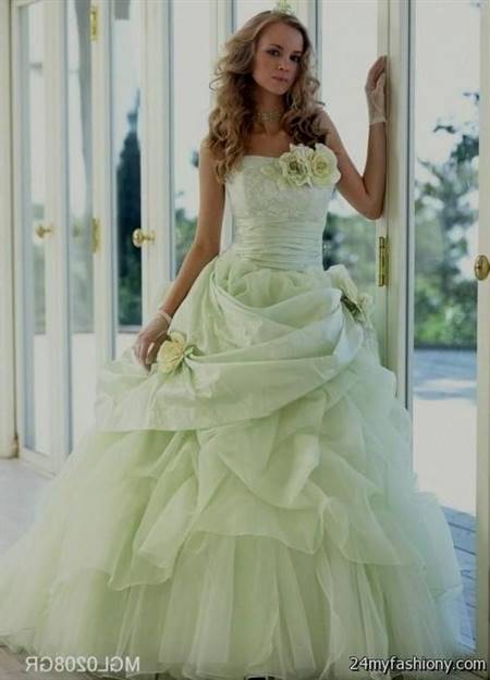light green wedding gown