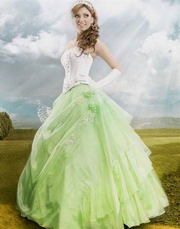 light green wedding gown