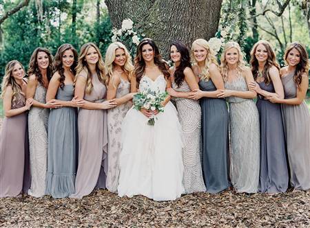 light grey bridesmaid dresses