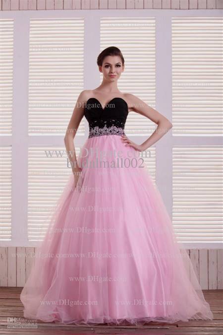 light pink and black prom dress