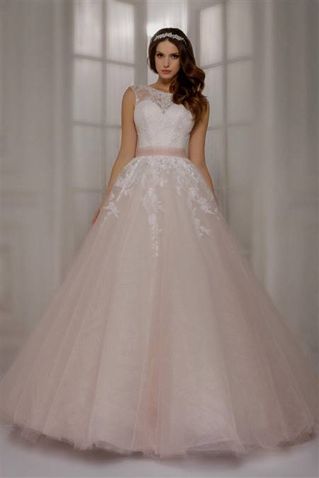 light pink and white wedding dresses