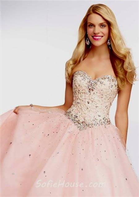 light pink ball gown prom dresses
