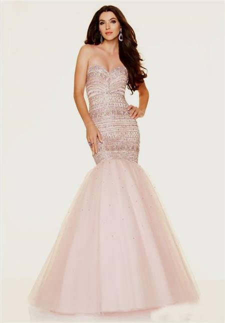 light pink mermaid prom dress