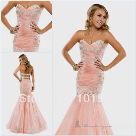 light pink mermaid prom dress