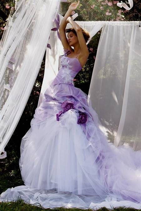 light purple and white wedding dresses