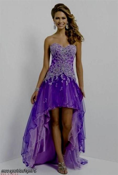 light purple high low prom dresses