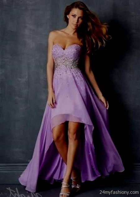 light purple high low prom dresses
