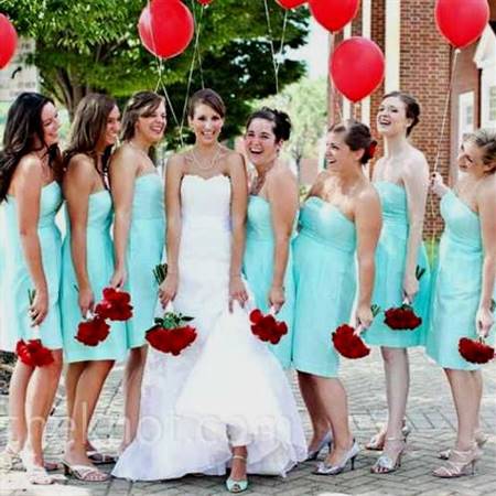 light teal bridesmaid dresses
