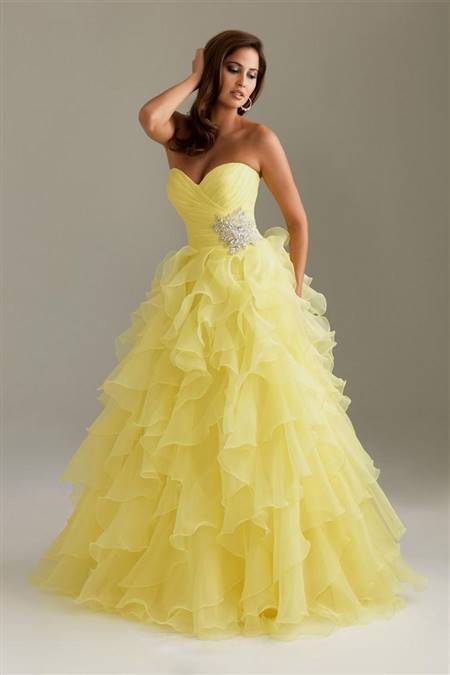 light yellow prom dresses
