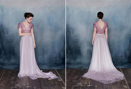 lilac lace wedding dress