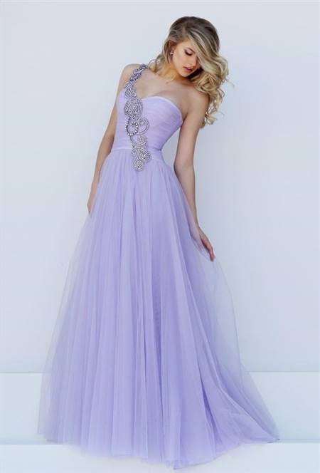 lilac prom dress one shoulder