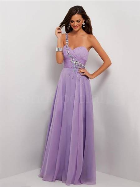 lilac prom dress one shoulder