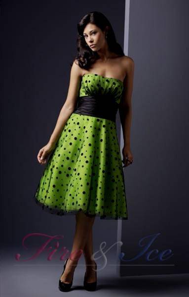 lime green and black dress