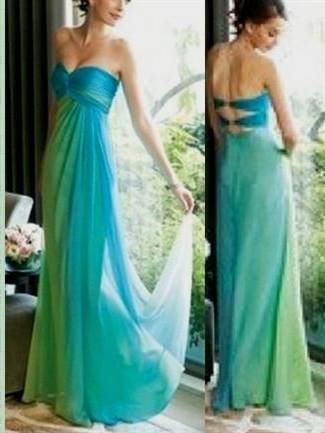 lime green and blue wedding dresses