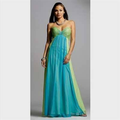 lime green and blue wedding dresses