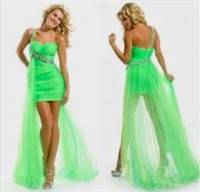 lime green prom dresses high low