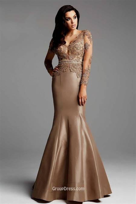 mermaid prom dress with sleeves