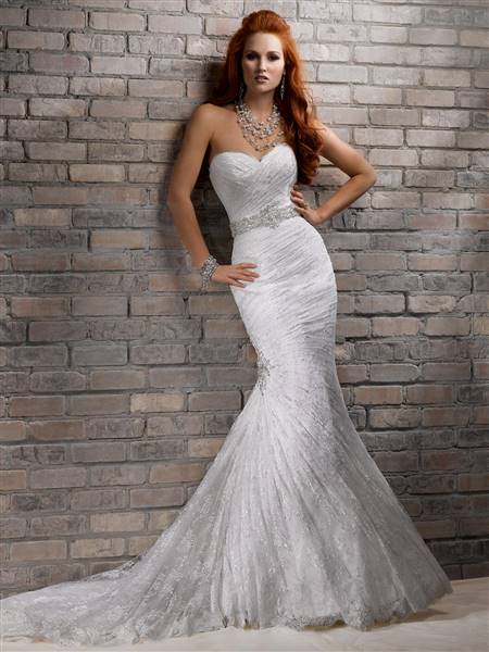mermaid wedding dress with bling belt
