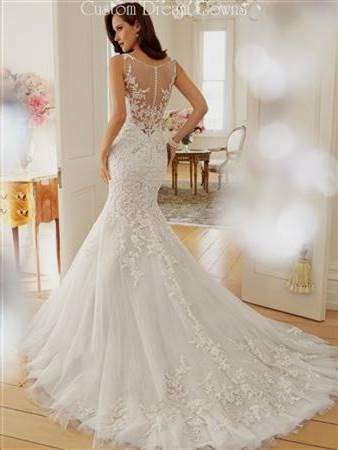mermaid wedding dresses with lace back