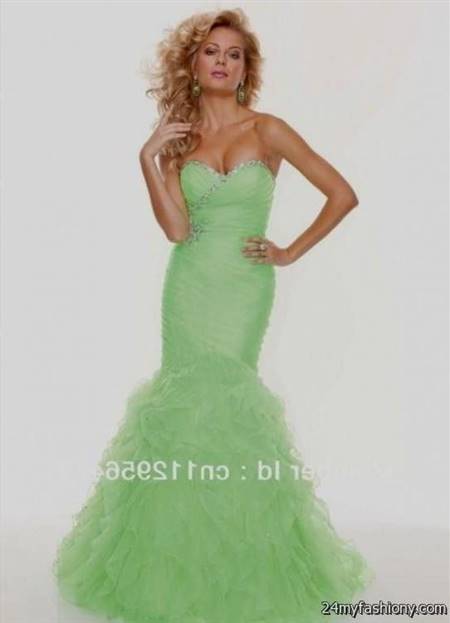 mint green mermaid wedding dress