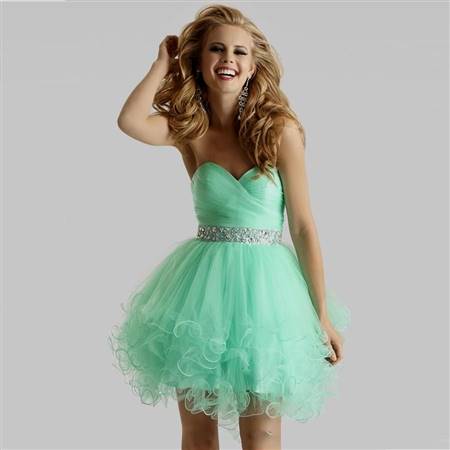 mint green prom dress strapless