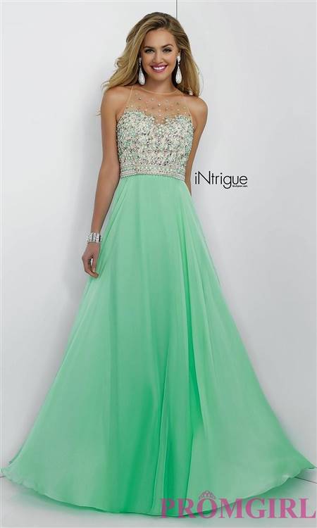 mint green prom dress strapless