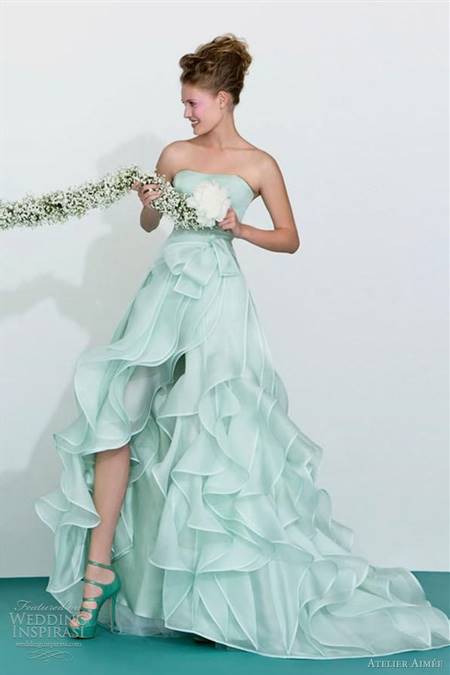 mint green wedding gown