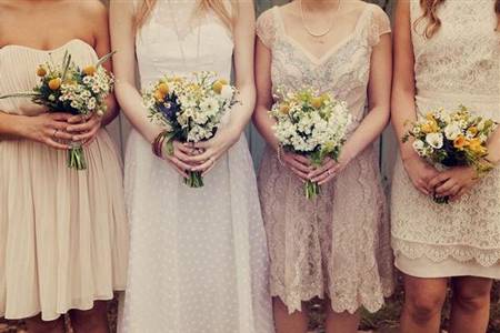 mismatched lace bridesmaid dresses
