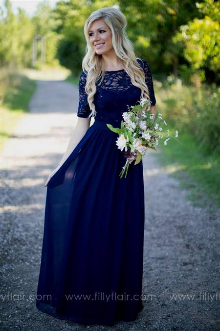 modest blue bridesmaid dresses