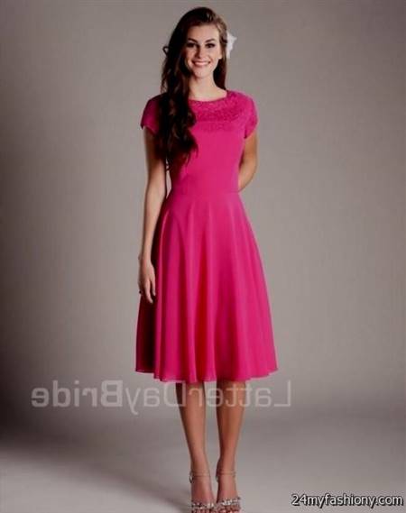modest bridesmaid dresses pink