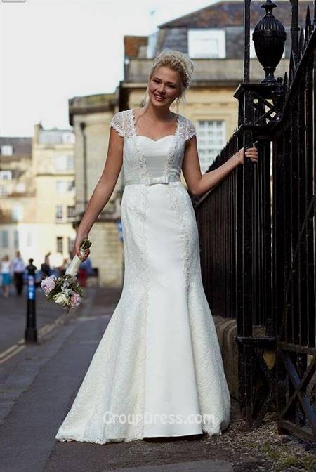 modest wedding dresses with cap sleeves