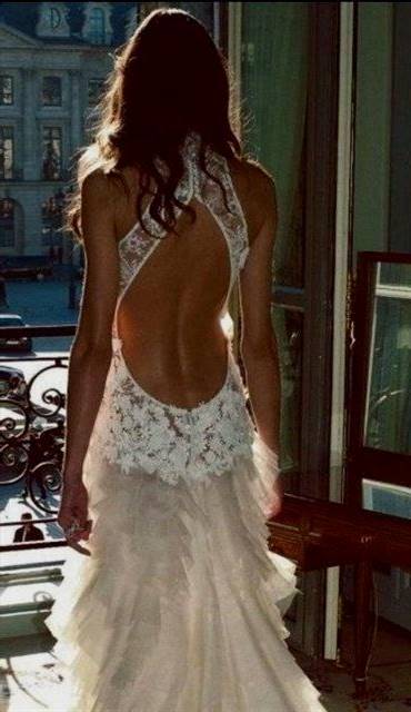 monique lhuillier scarlet french lace open back wedding dress
