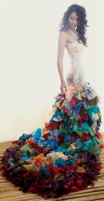 multi coloured wedding dresses
