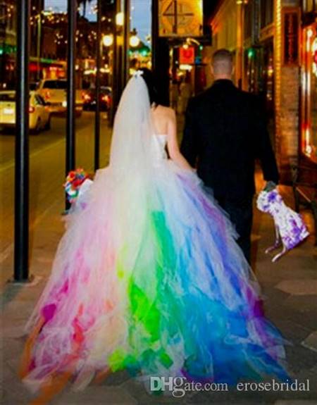 multi coloured wedding dresses