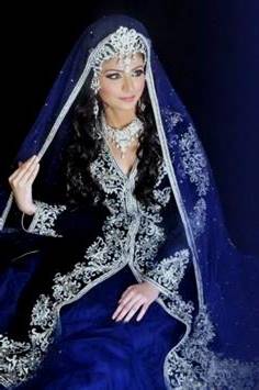 muslim blue wedding dresses