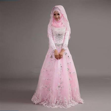 muslimah wedding dress pink