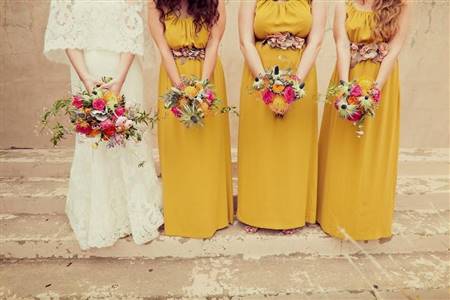 mustard yellow bridesmaid dresses