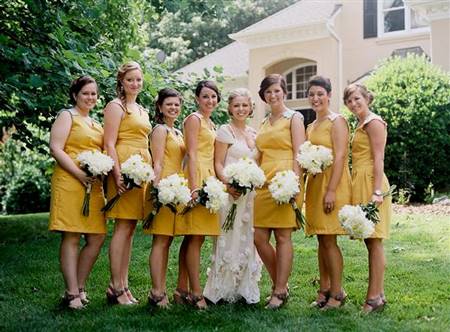 mustard yellow bridesmaid dresses